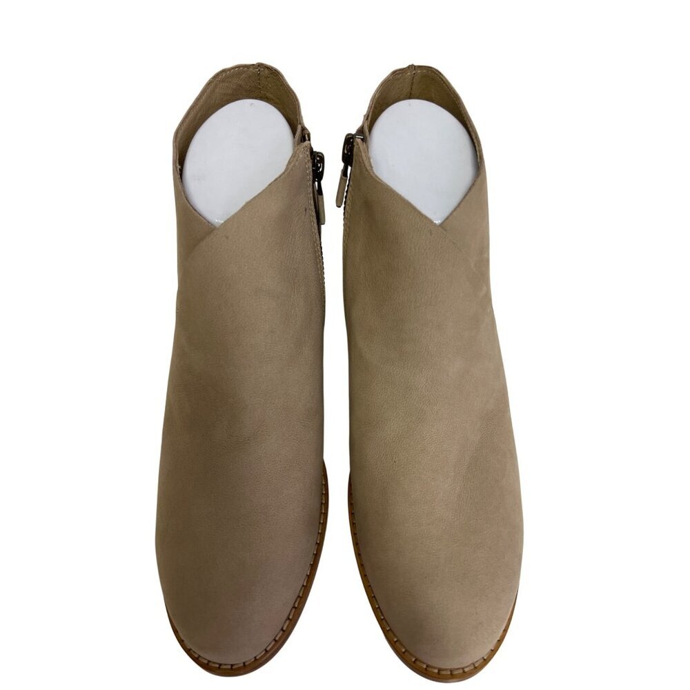 Eileen Fisher Taupe Suede Side-Zip Ankle Booties - Picture 5 of 9